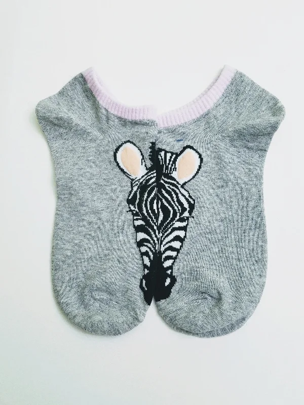 Zebra Head Ankle Socks